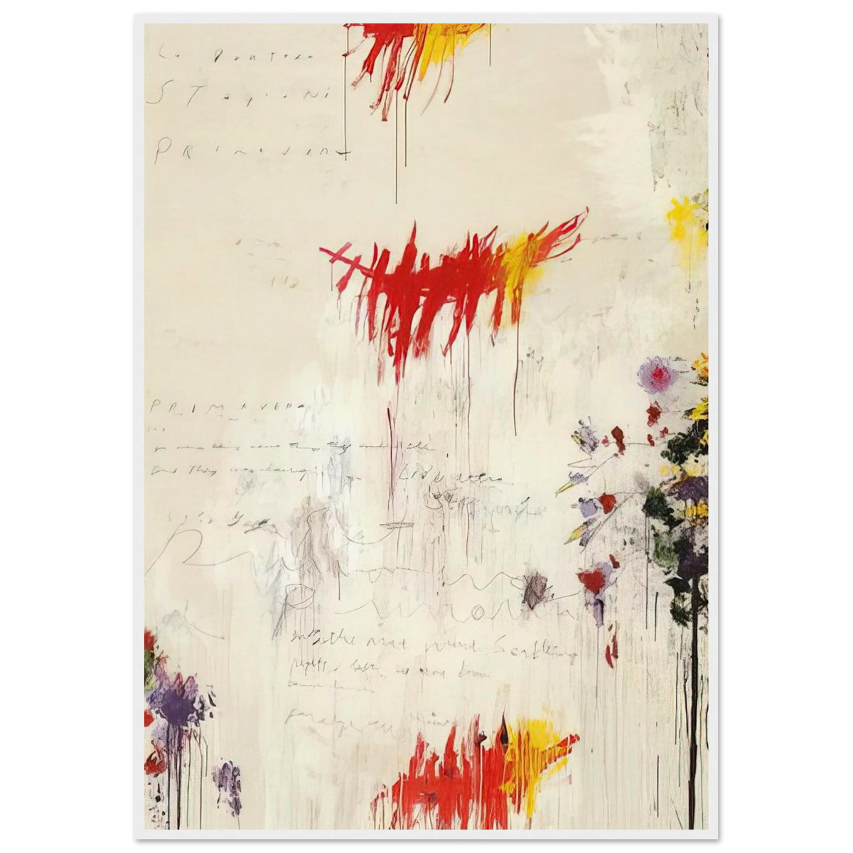 Quattro stagioni I. Primavera Framed Poster | Cy Twombly Framed Prints Wall Art | Cy Twombly Store