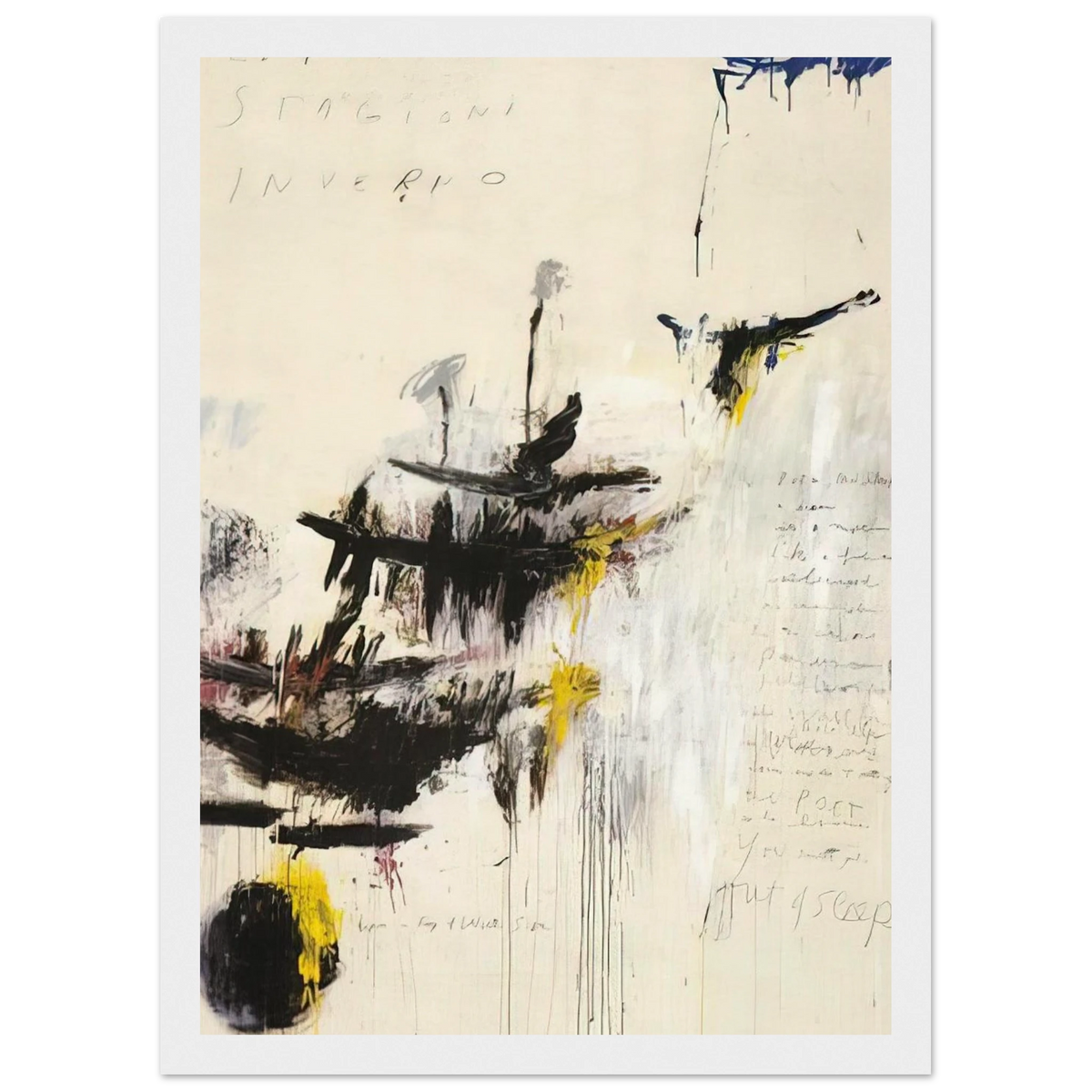 Quattro stagioni I. Inverno Framed Poster | Cy Twombly Framed Prints Wall Art | Cy Twombly Store