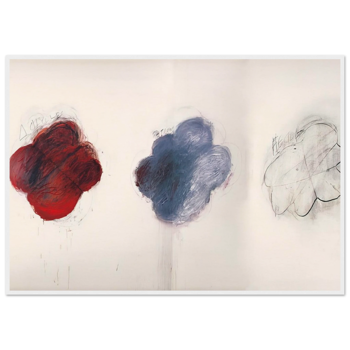 Fifty Days at Iliam. Shades of Achilles, Patroclus, and Hector Framed Poster | Cy Twombly Framed Prints Wall Art | Cy Twombly Store