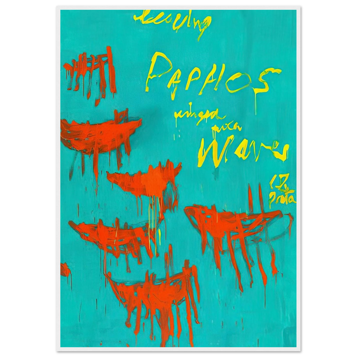 Leaving Paphos Ringed With Waves V Framed Poster | Cy Twombly Framed Prints Wall Art | Cy Twombly Store