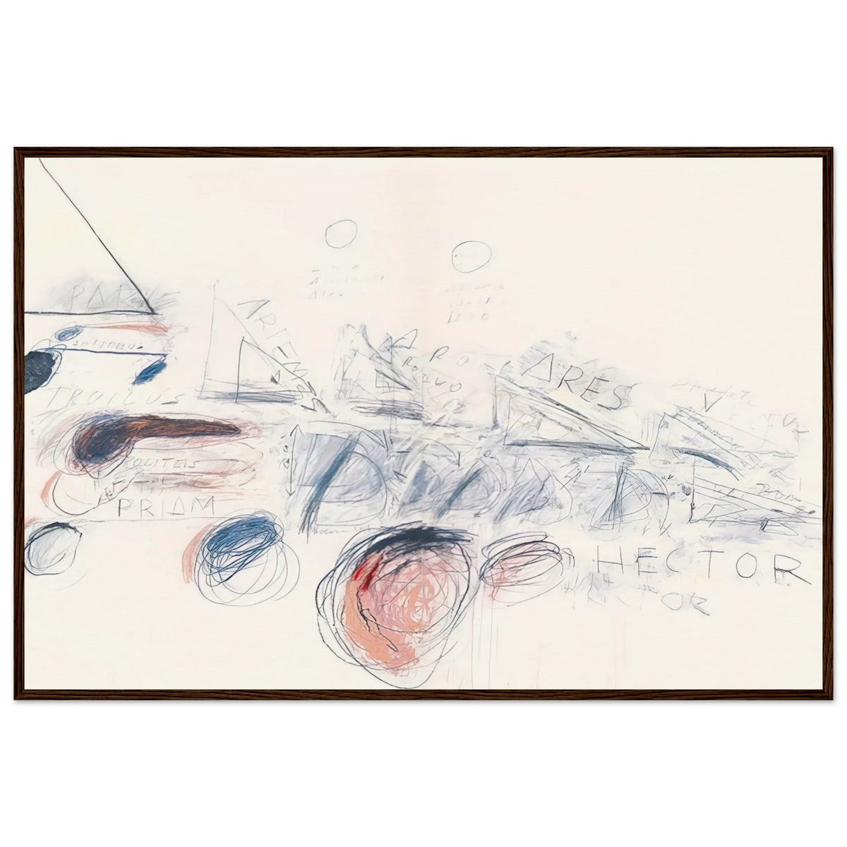 Fifty Days at Iliam. Ilians in Battle Framed Poster | Cy Twombly Framed Prints Wall Art | Cy Twombly Store