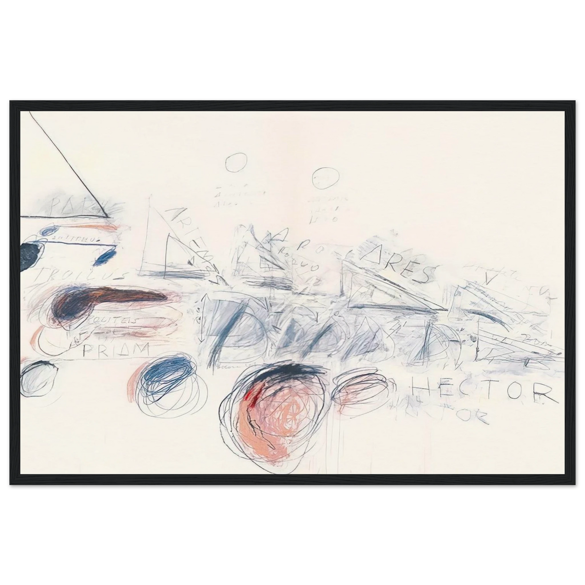 Fifty Days at Iliam. Ilians in Battle Framed Poster | Cy Twombly Framed Prints Wall Art | Cy Twombly Store