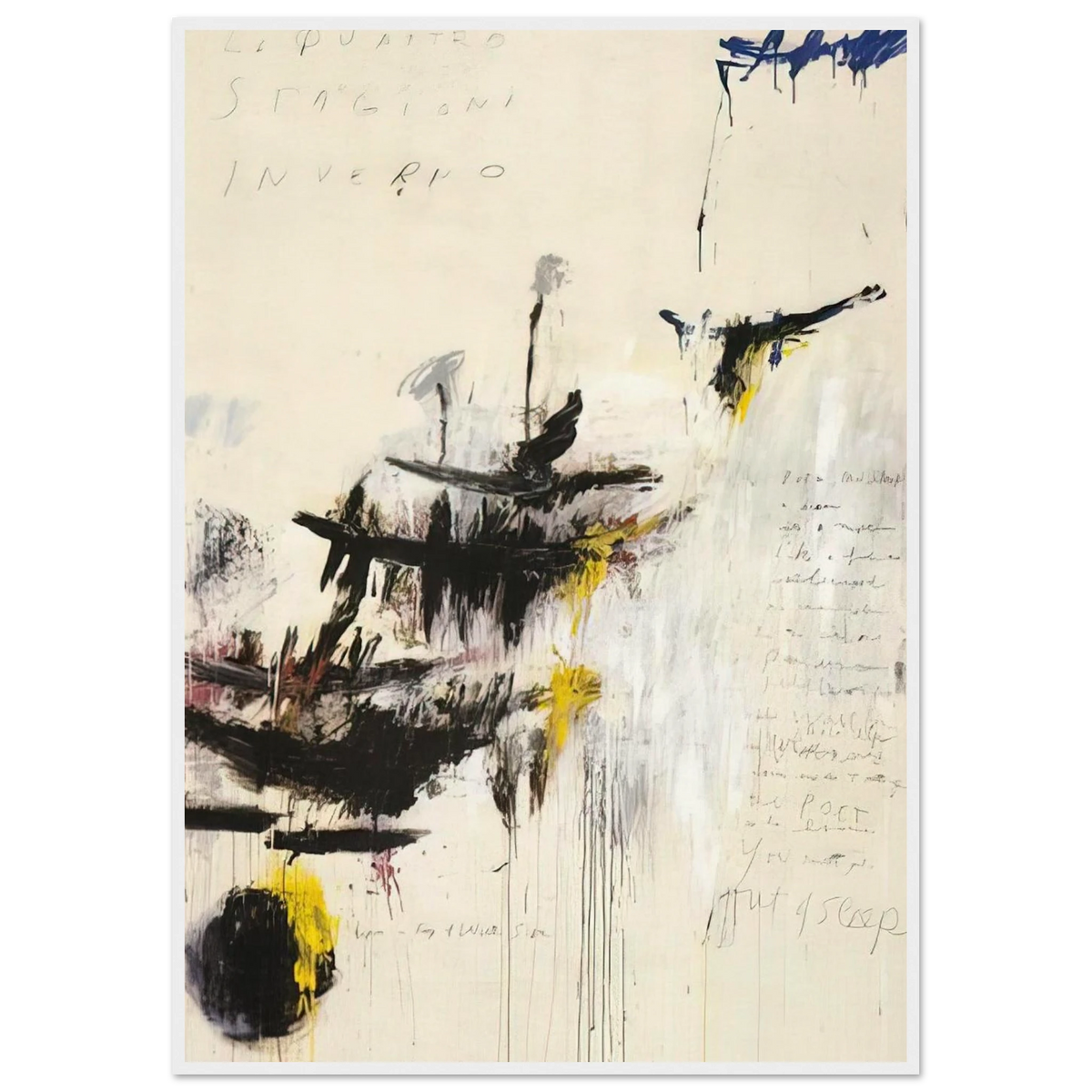 Quattro stagioni I. Inverno Framed Poster | Cy Twombly Framed Prints Wall Art | Cy Twombly Store