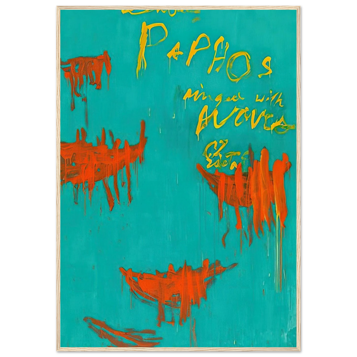 Leaving Paphos Ringed With Waves III Framed Poster | Cy Twombly Framed Prints Wall Art | Cy Twombly Store