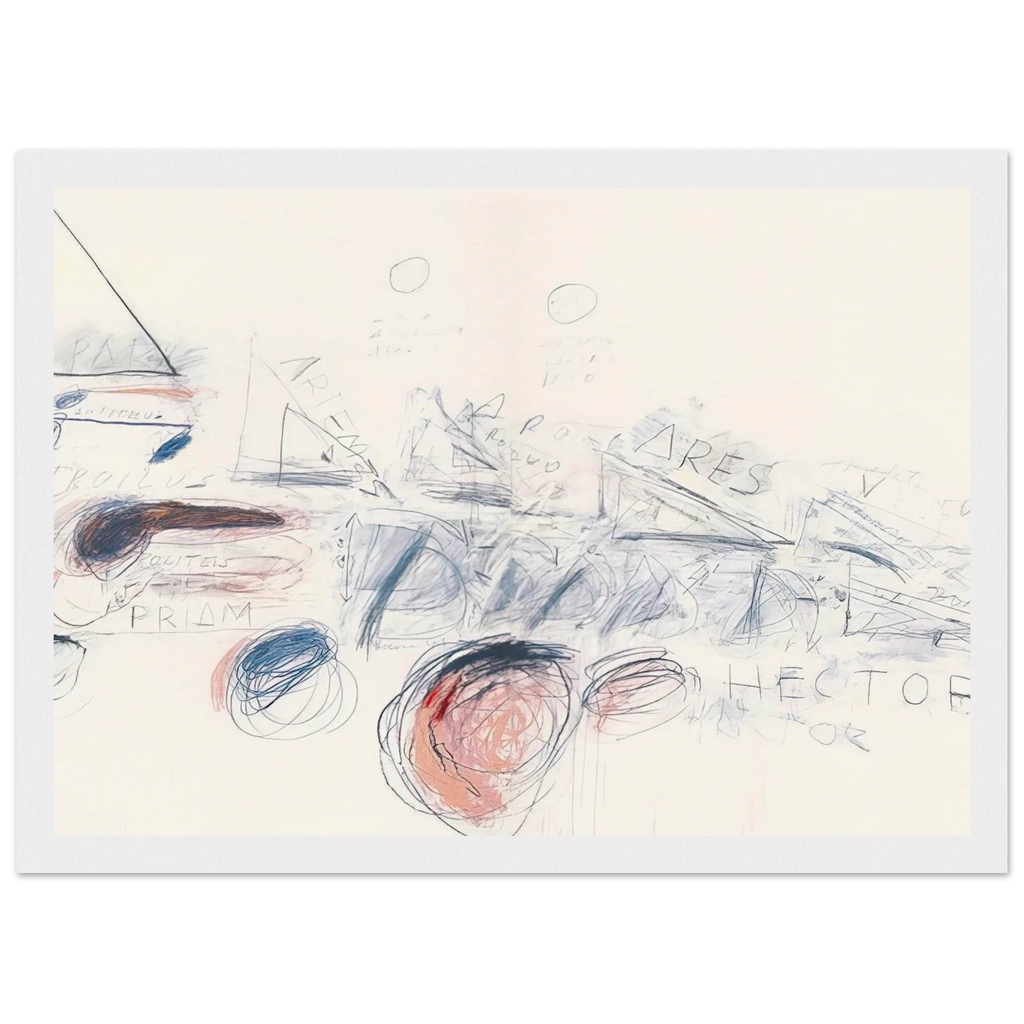 Fifty Days at Iliam. Ilians in Battle Framed Poster | Cy Twombly Framed Prints Wall Art | Cy Twombly Store