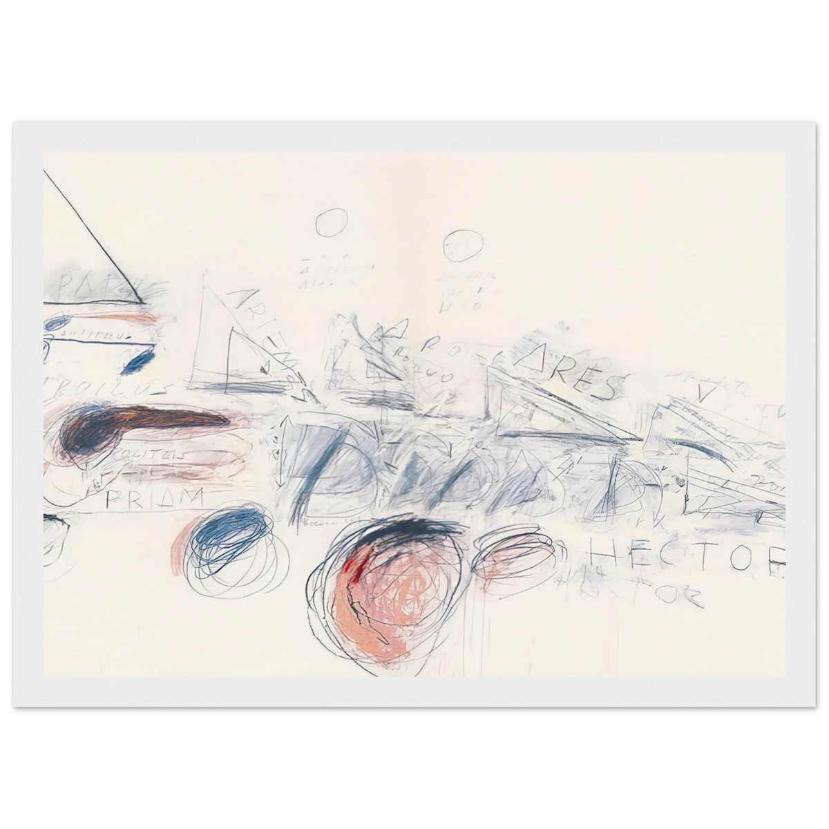 Fifty Days at Iliam. Ilians in Battle Framed Poster | Cy Twombly Framed Prints Wall Art | Cy Twombly Store