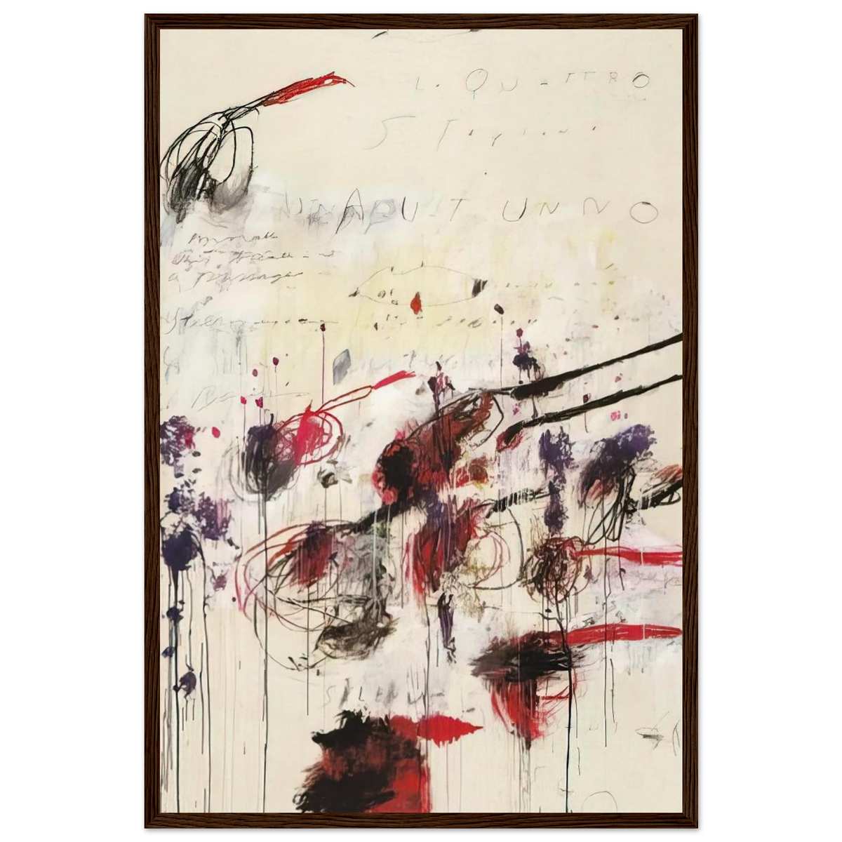 Quattro stagioni I. Autunno Framed Poster | Cy Twombly Framed Prints Wall Art | Cy Twombly Store