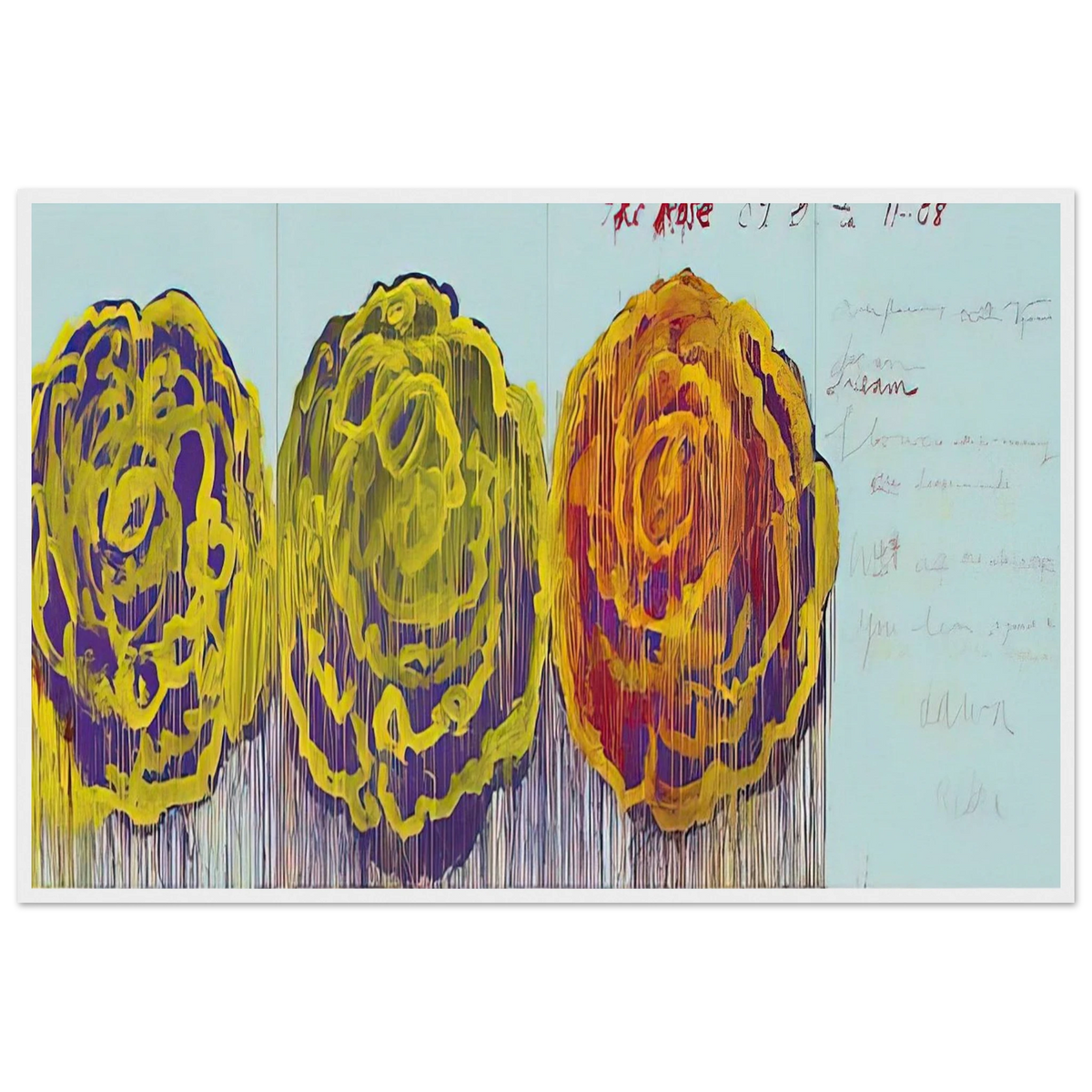 The Rose  III  Framed Poster | Cy Twombly Framed Prints Wall Art | Cy Twombly Store