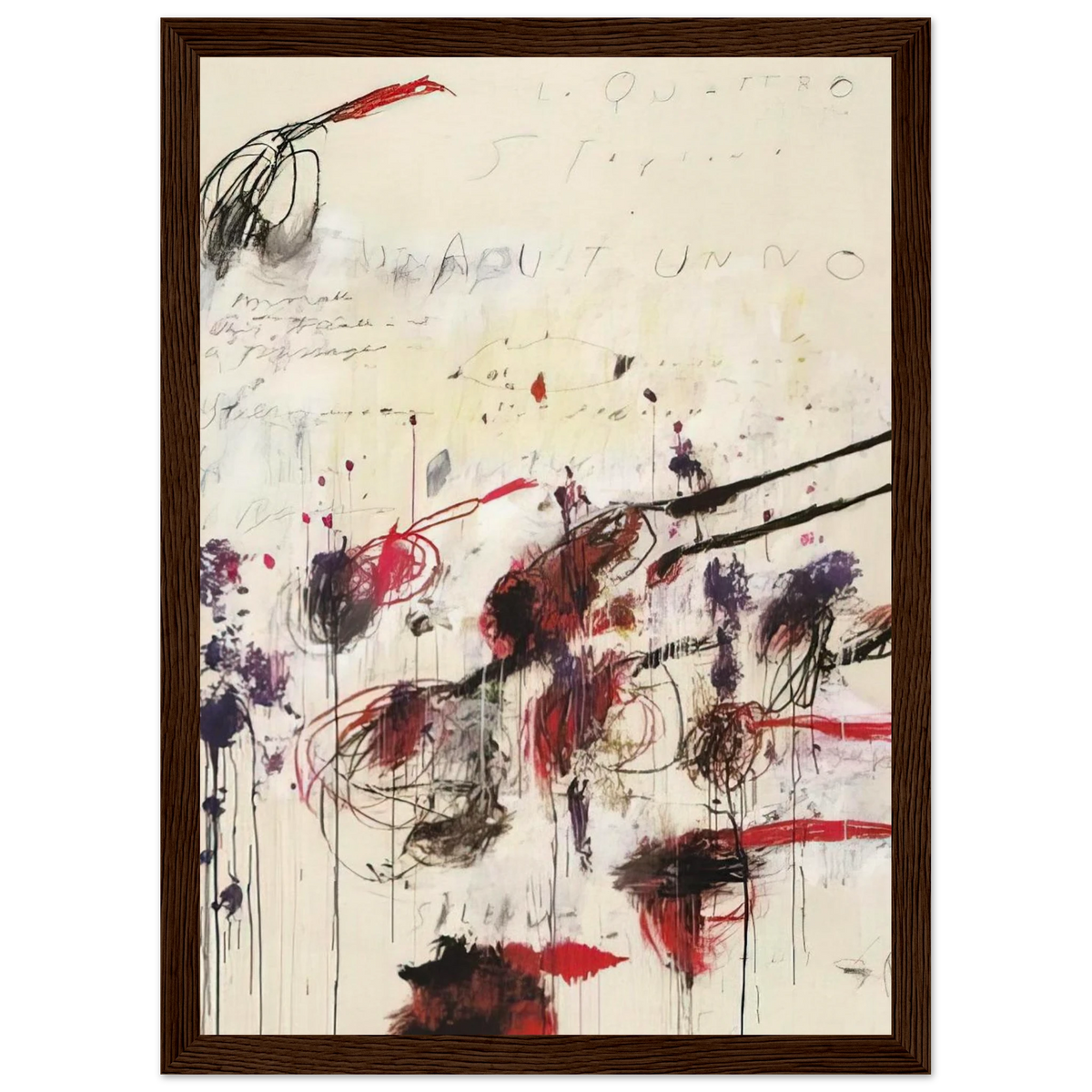Quattro stagioni I. Autunno Framed Poster | Cy Twombly Framed Prints Wall Art | Cy Twombly Store