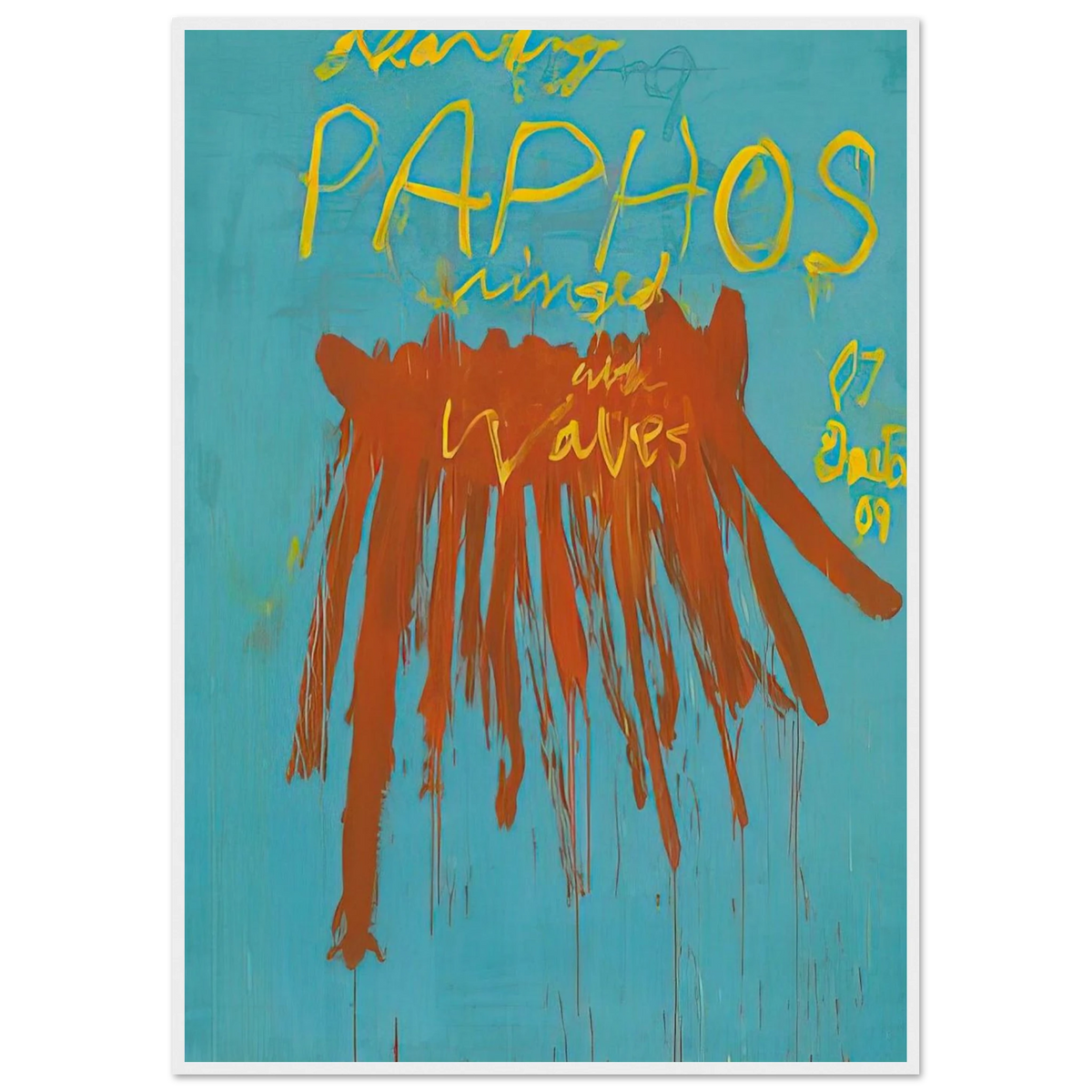 Leaving Paphos Ringed With Waves IV Framed Poster | Cy Twombly Framed Prints Wall Art | Cy Twombly Store