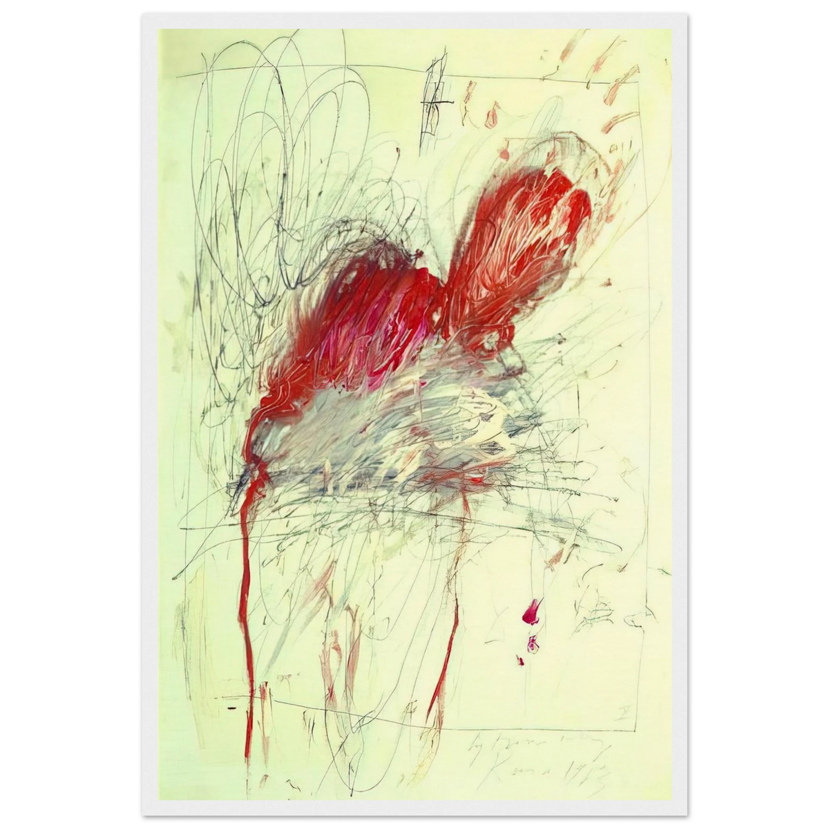 Leda and the Swan Framed Poster | Cy Twombly Framed Prints Wall Art | Cy Twombly Store