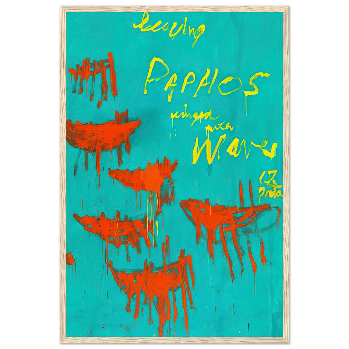 Leaving Paphos Ringed With Waves V Framed Poster | Cy Twombly Framed Prints Wall Art | Cy Twombly Store