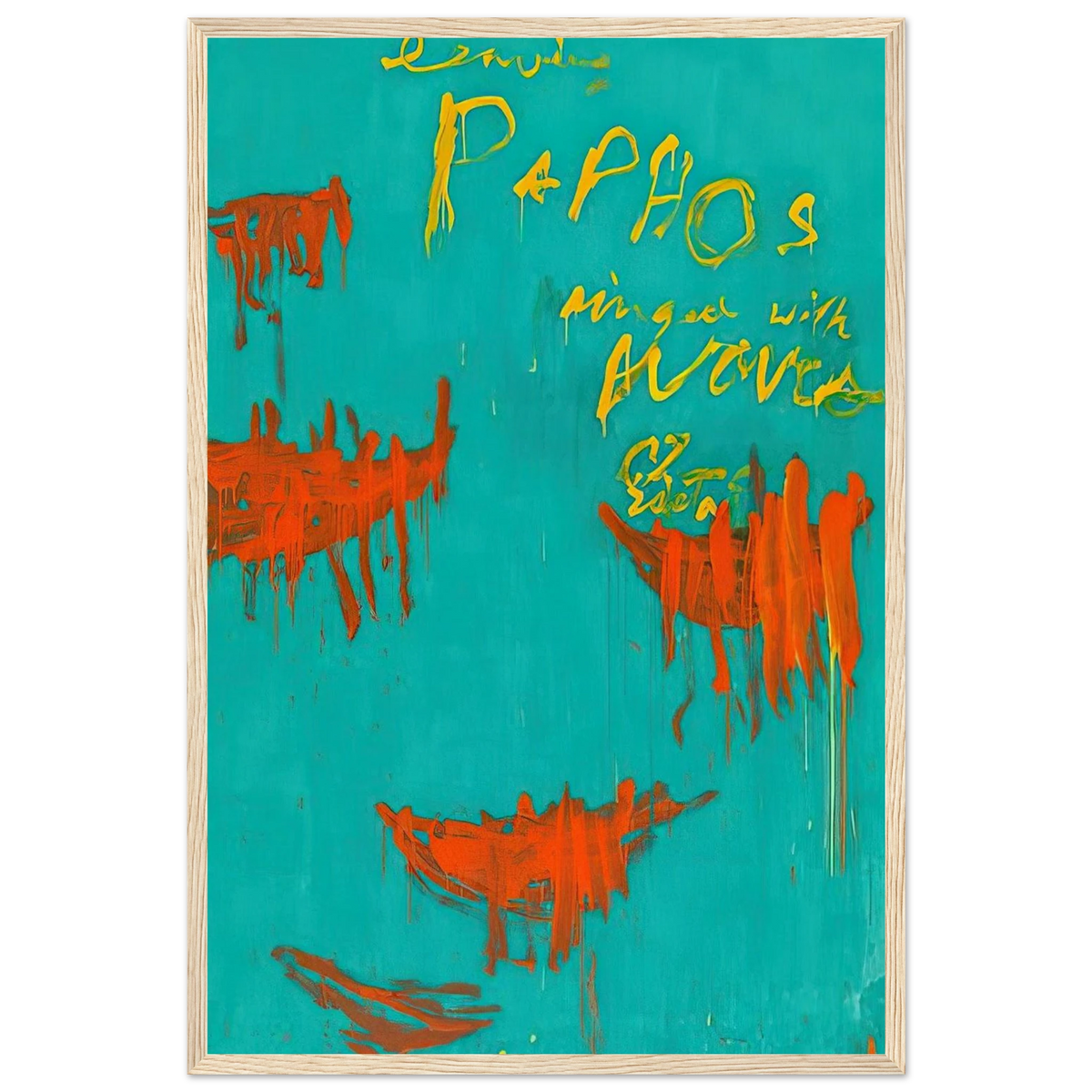 Leaving Paphos Ringed With Waves III Framed Poster | Cy Twombly Framed Prints Wall Art | Cy Twombly Store