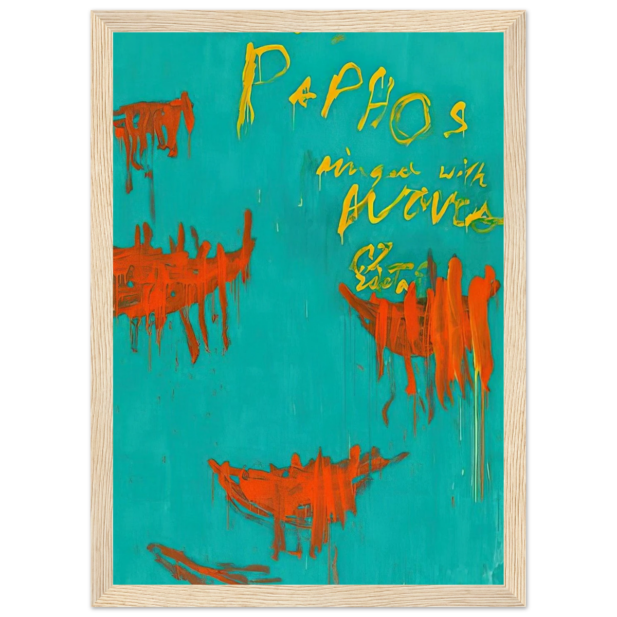 Leaving Paphos Ringed With Waves III Framed Poster | Cy Twombly Framed Prints Wall Art | Cy Twombly Store