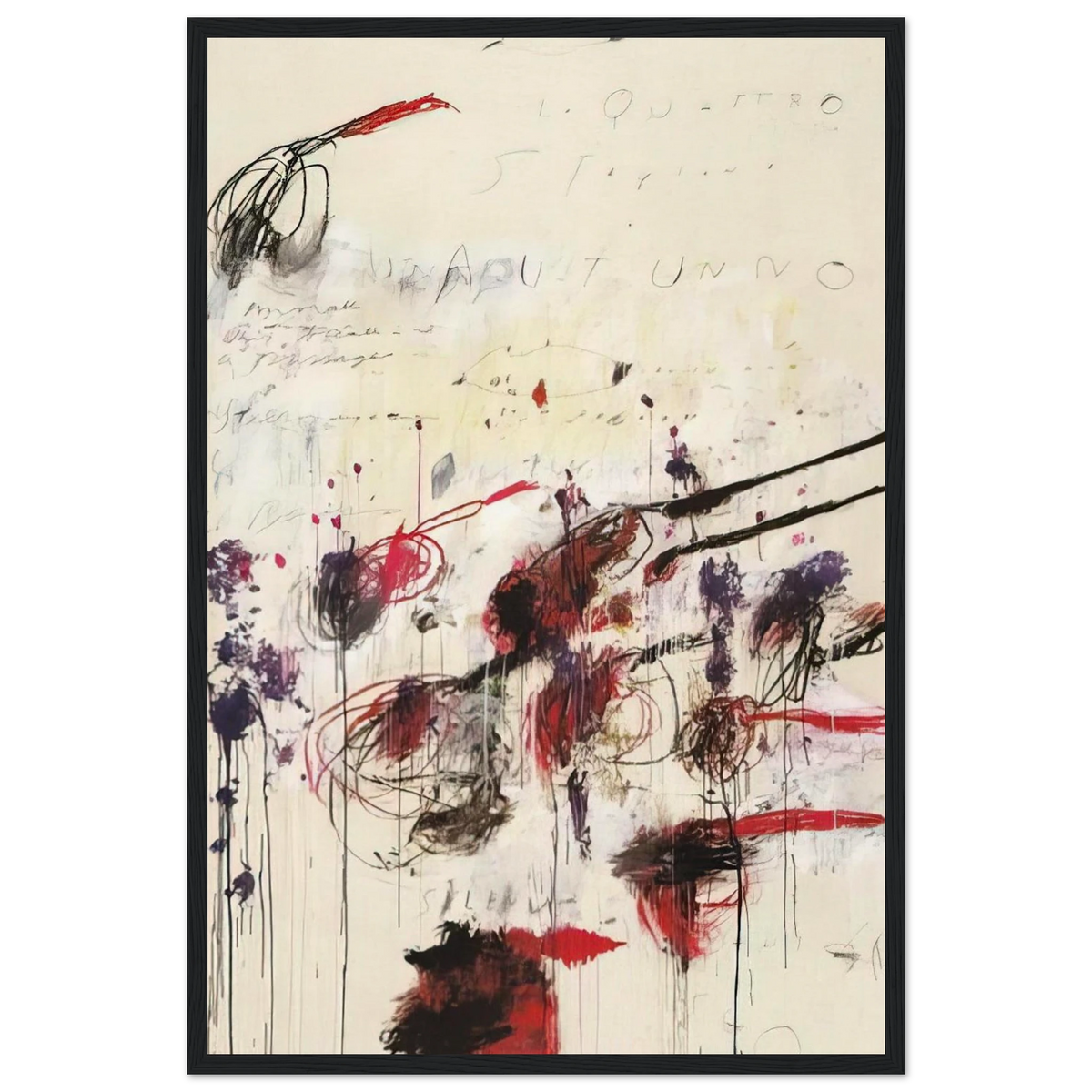 Quattro stagioni I. Autunno Framed Poster | Cy Twombly Framed Prints Wall Art | Cy Twombly Store