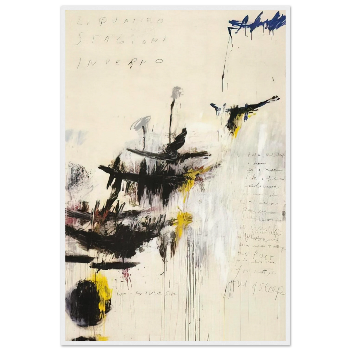 Quattro stagioni I. Inverno Framed Poster | Cy Twombly Framed Prints Wall Art | Cy Twombly Store