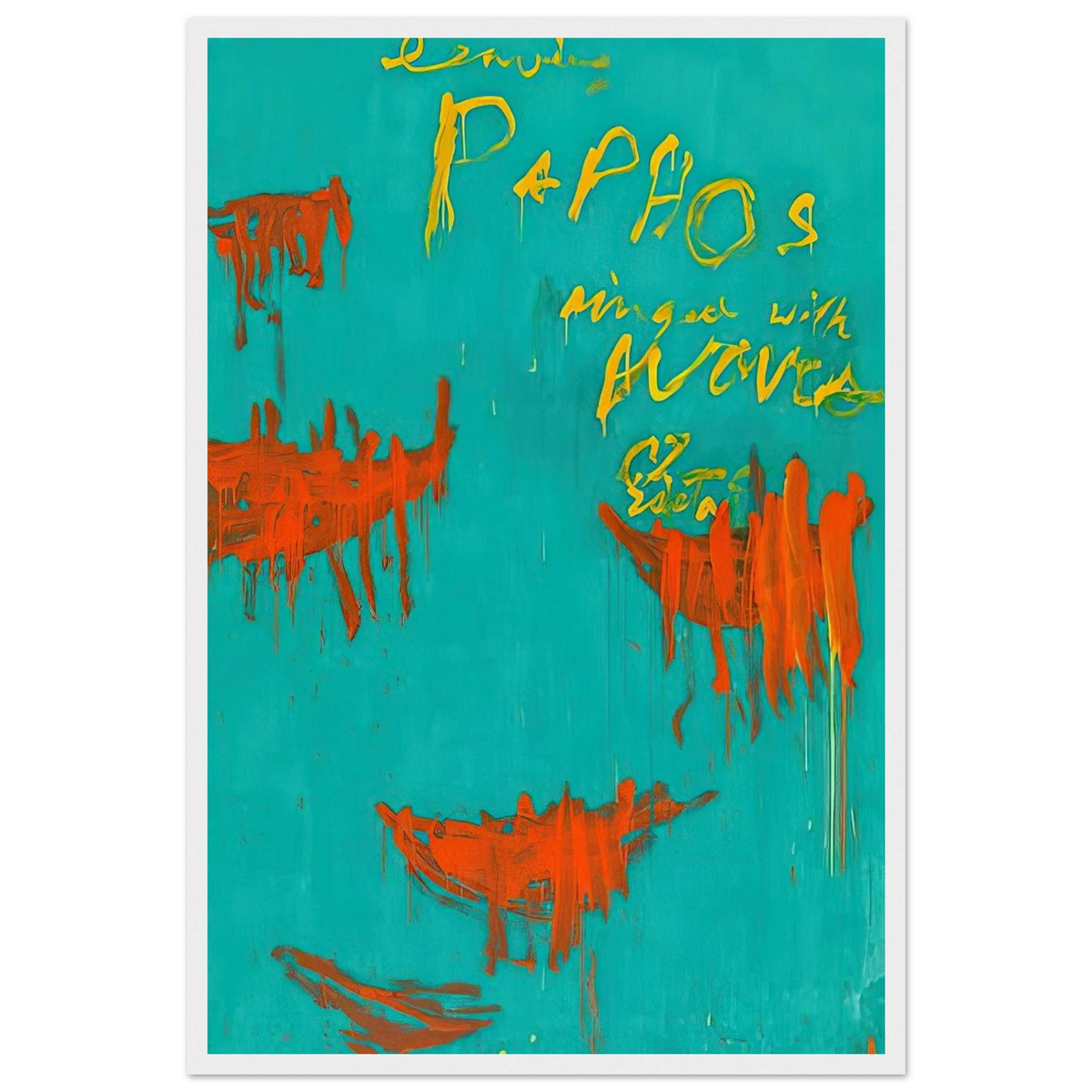 Leaving Paphos Ringed With Waves III Framed Poster | Cy Twombly Framed Prints Wall Art | Cy Twombly Store