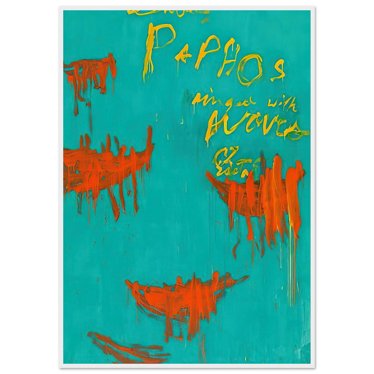 Leaving Paphos Ringed With Waves III Framed Poster | Cy Twombly Framed Prints Wall Art | Cy Twombly Store