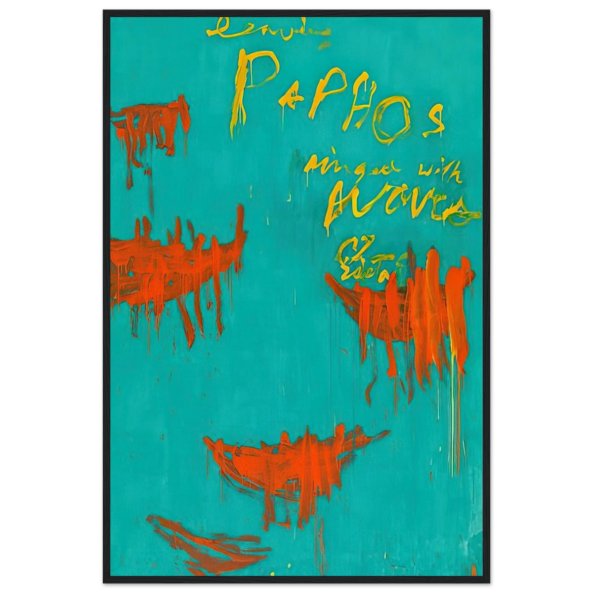 Leaving Paphos Ringed With Waves III Framed Poster | Cy Twombly Framed Prints Wall Art | Cy Twombly Store