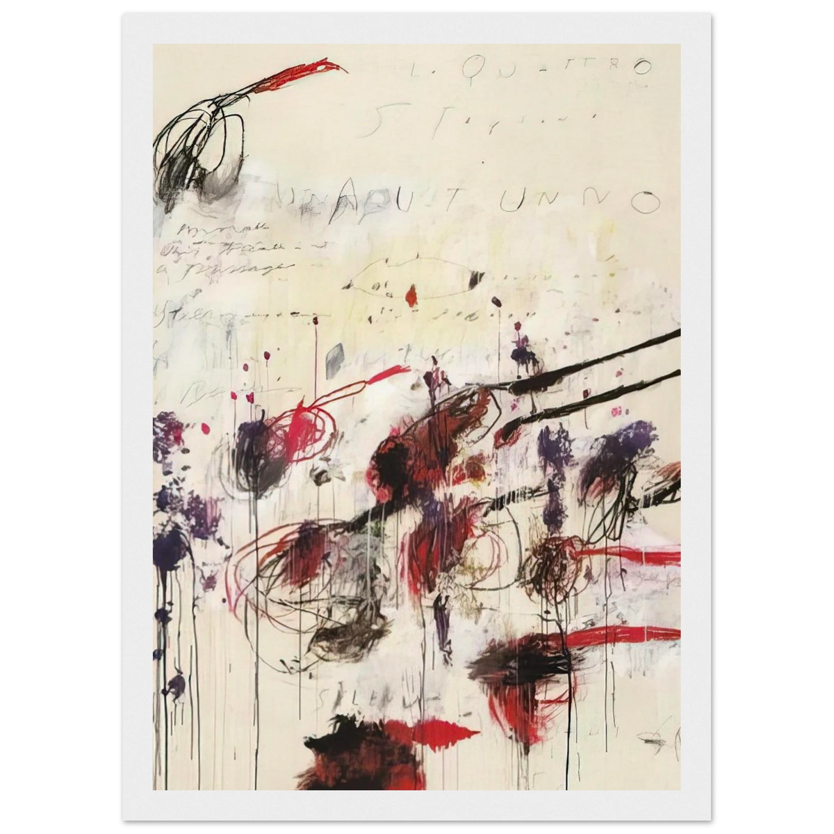 Quattro stagioni I. Autunno Framed Poster | Cy Twombly Framed Prints Wall Art | Cy Twombly Store