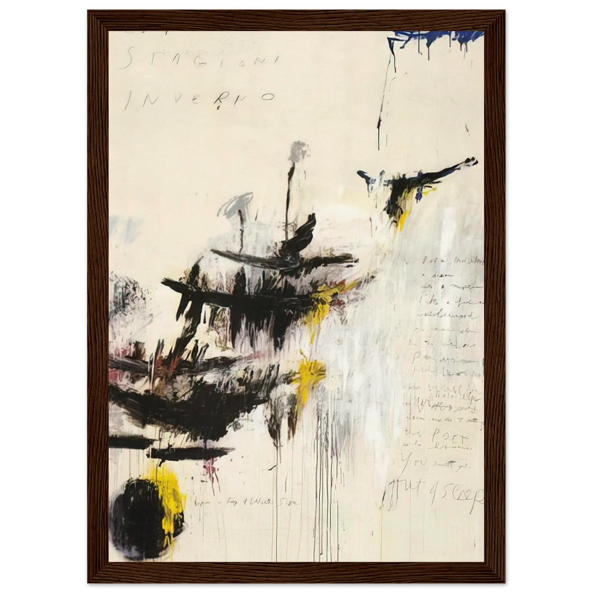 Quattro stagioni I. Inverno Framed Poster | Cy Twombly Framed Prints Wall Art | Cy Twombly Store