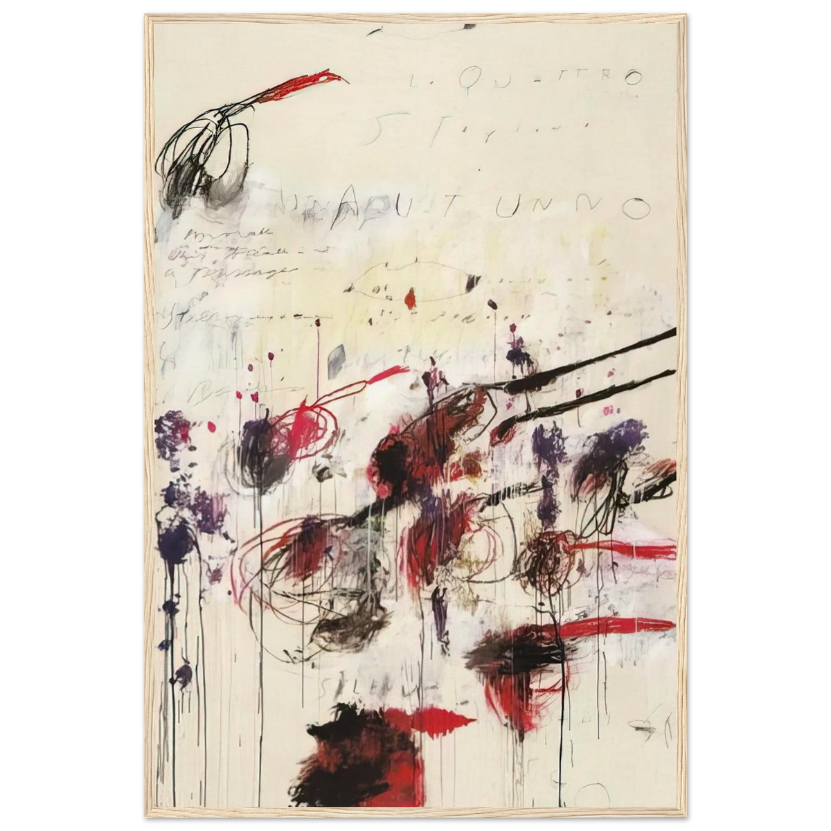 Quattro stagioni I. Autunno Framed Poster | Cy Twombly Framed Prints Wall Art | Cy Twombly Store