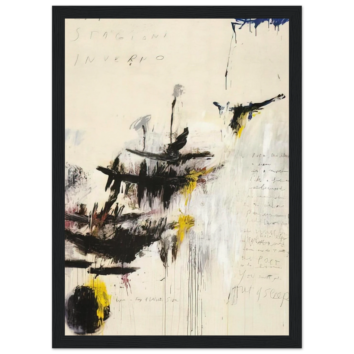 Quattro stagioni I. Inverno Framed Poster | Cy Twombly Framed Prints Wall Art | Cy Twombly Store