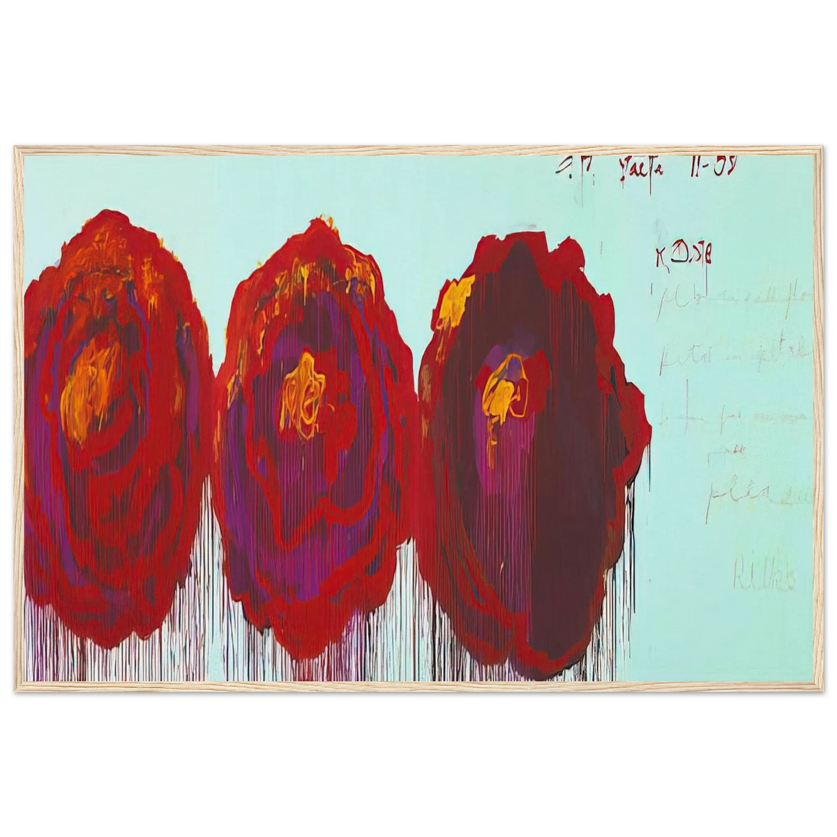 The Rose  IV  Framed Poster | Cy Twombly Framed Prints Wall Art | Cy Twombly Store