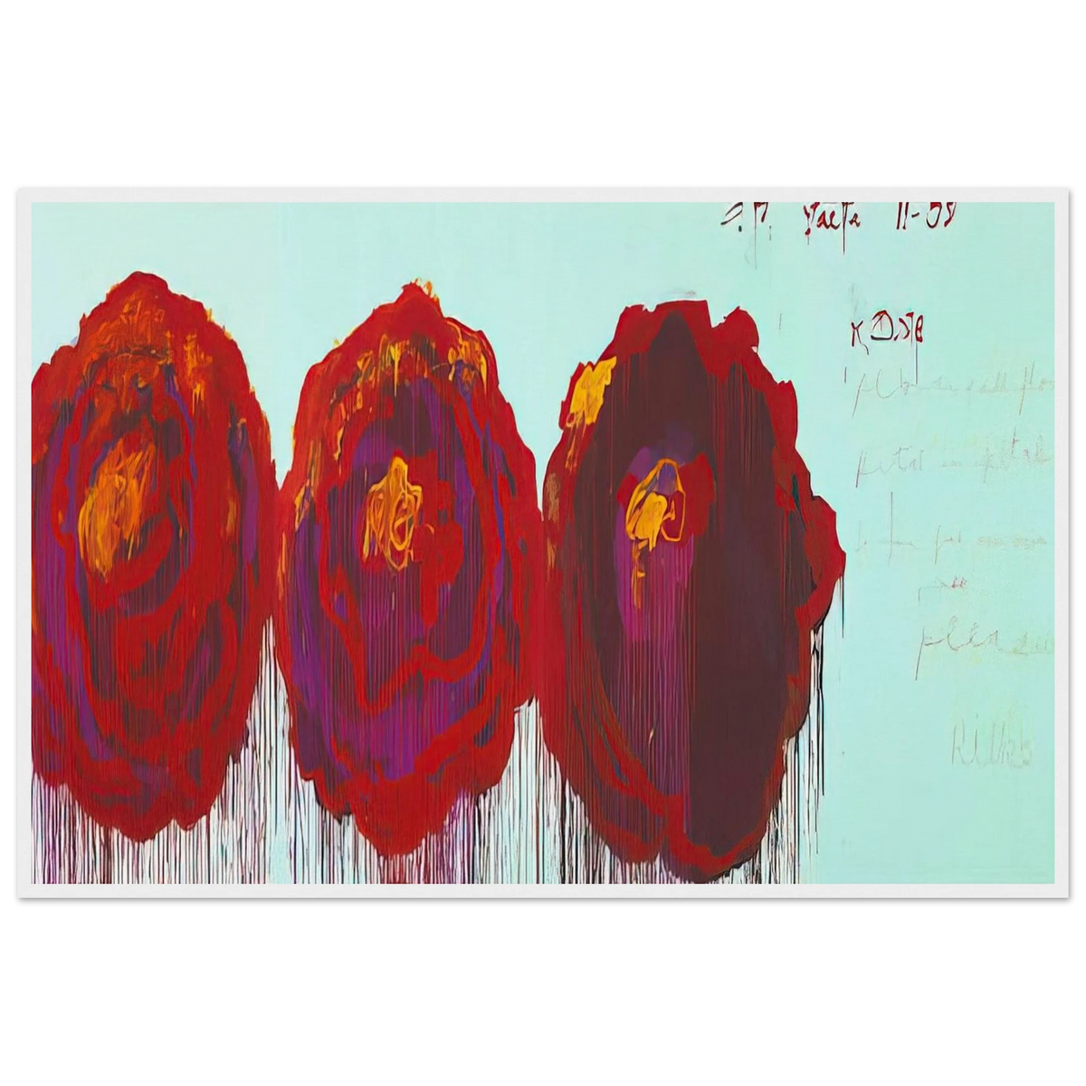 The Rose  IV  Framed Poster | Cy Twombly Framed Prints Wall Art | Cy Twombly Store