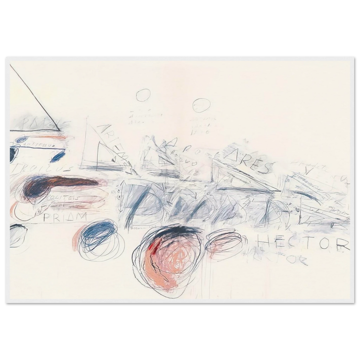 Fifty Days at Iliam. Ilians in Battle Framed Poster | Cy Twombly Framed Prints Wall Art | Cy Twombly Store