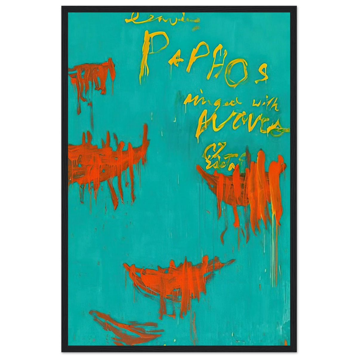 Leaving Paphos Ringed With Waves III Framed Poster | Cy Twombly Framed Prints Wall Art | Cy Twombly Store