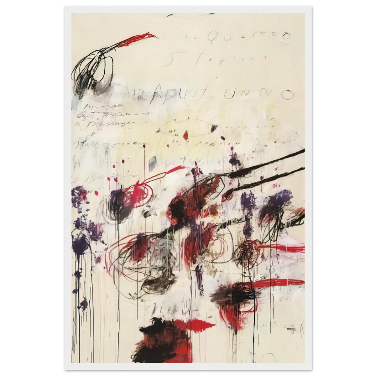 Quattro stagioni I. Autunno Framed Poster | Cy Twombly Framed Prints Wall Art | Cy Twombly Store