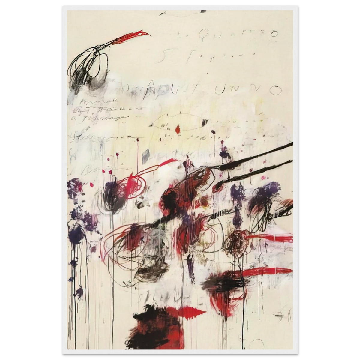 Quattro stagioni I. Autunno Framed Poster | Cy Twombly Framed Prints Wall Art | Cy Twombly Store