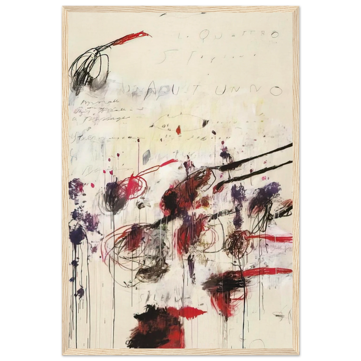 Quattro stagioni I. Autunno Framed Poster | Cy Twombly Framed Prints Wall Art | Cy Twombly Store
