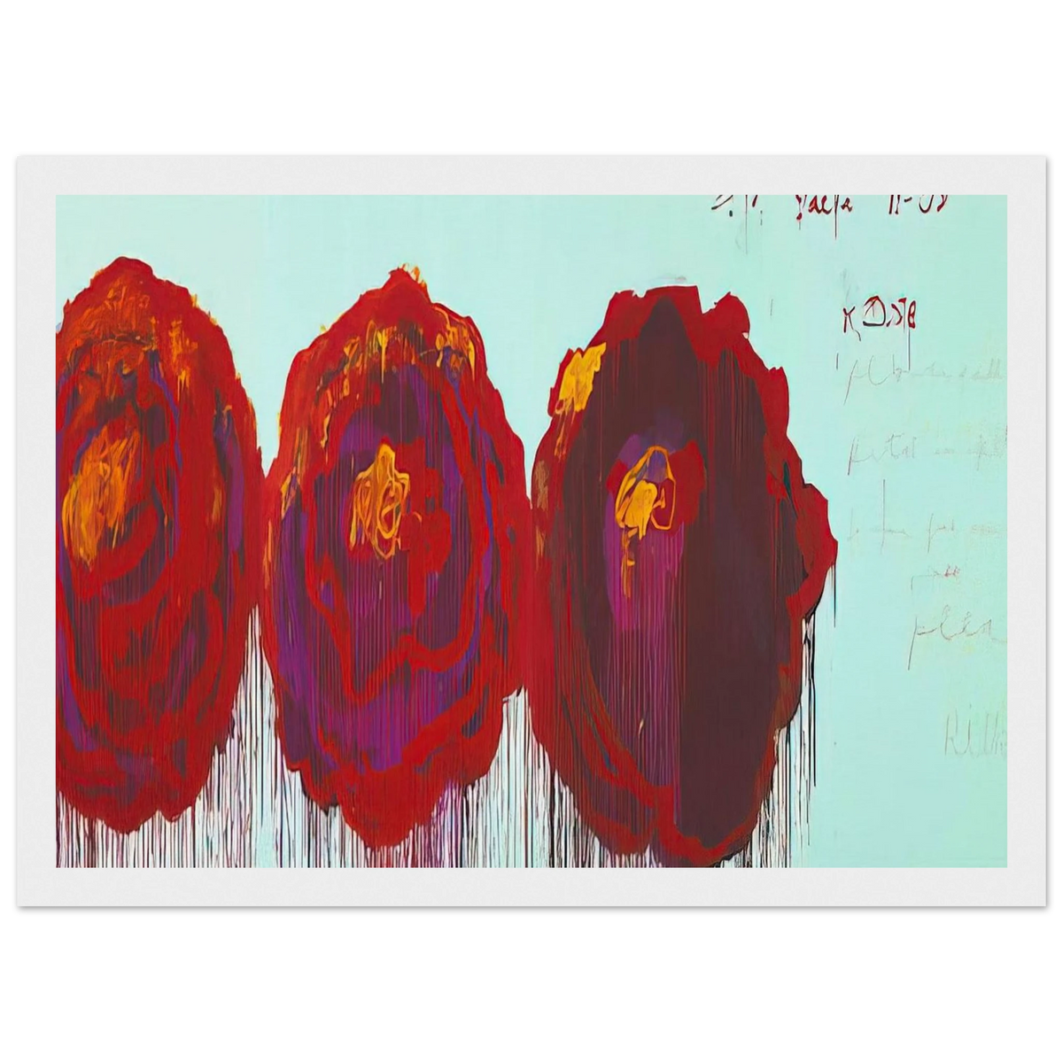 The Rose  IV  Framed Poster | Cy Twombly Framed Prints Wall Art | Cy Twombly Store