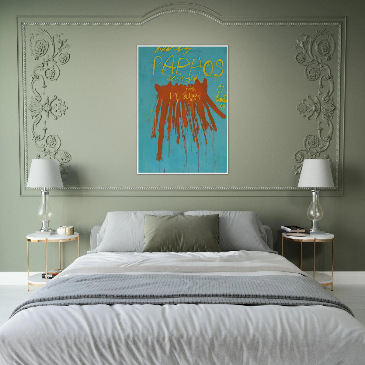 Leaving Paphos Ringed With Waves IV Framed Poster | Cy Twombly Framed Prints Wall Art | Cy Twombly Store