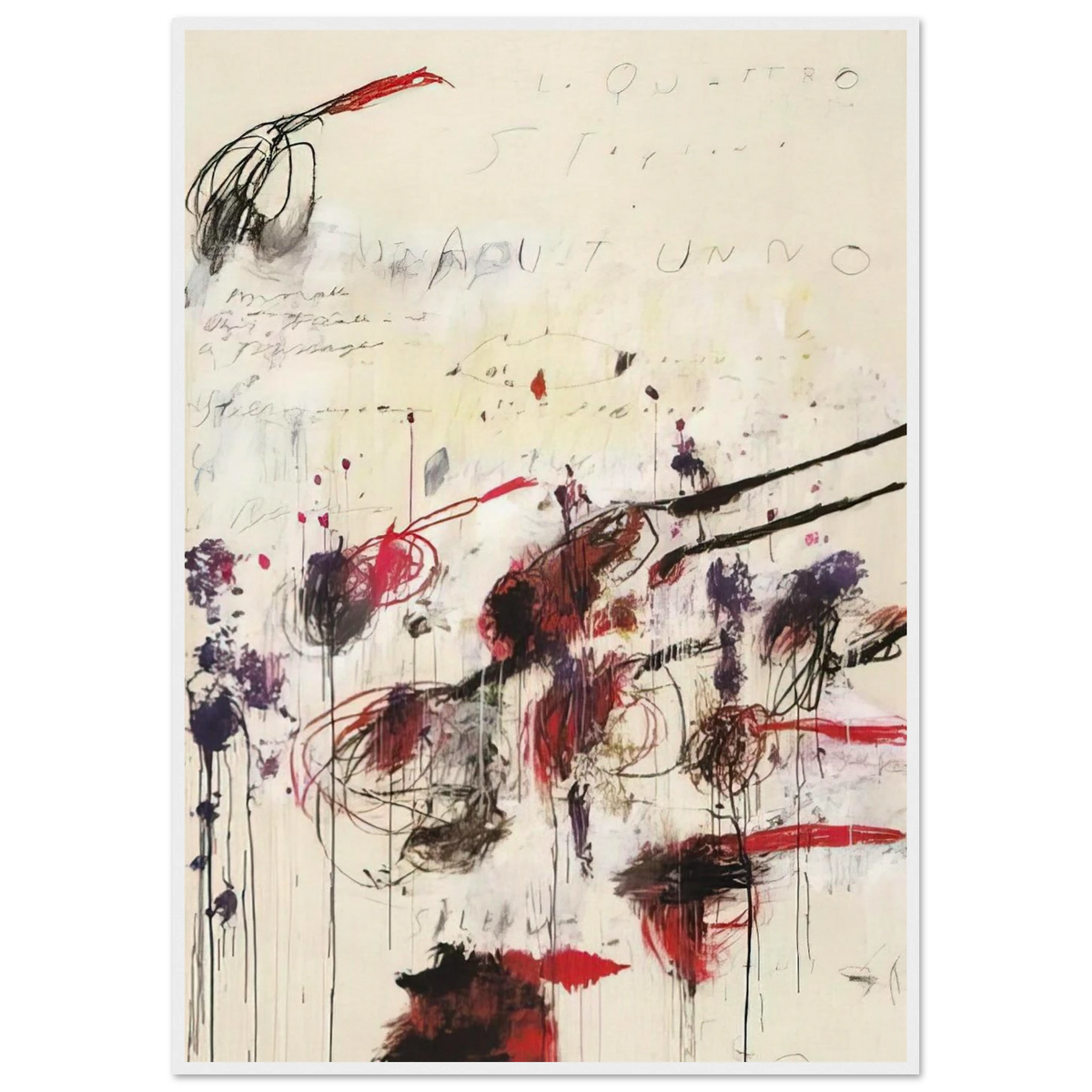 Quattro stagioni I. Autunno Framed Poster | Cy Twombly Framed Prints Wall Art | Cy Twombly Store