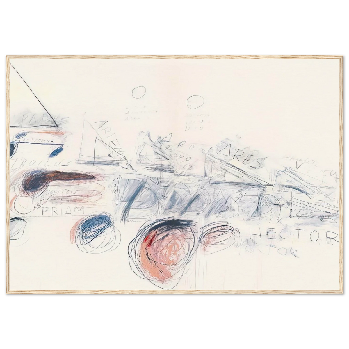 Fifty Days at Iliam. Ilians in Battle Framed Poster | Cy Twombly Framed Prints Wall Art | Cy Twombly Store