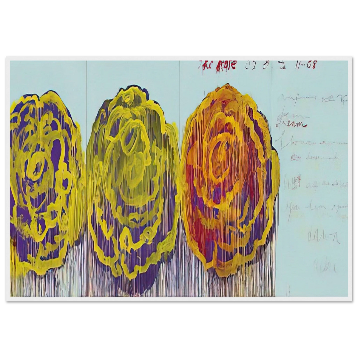The Rose  III  Framed Poster | Cy Twombly Framed Prints Wall Art | Cy Twombly Store