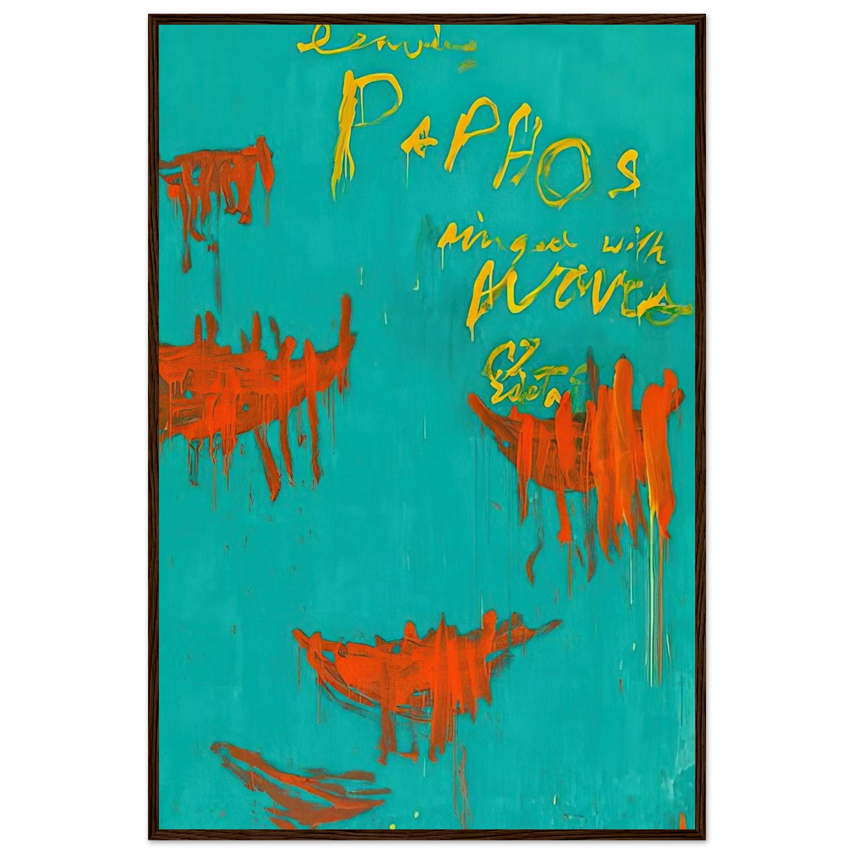Leaving Paphos Ringed With Waves III Framed Poster | Cy Twombly Framed Prints Wall Art | Cy Twombly Store