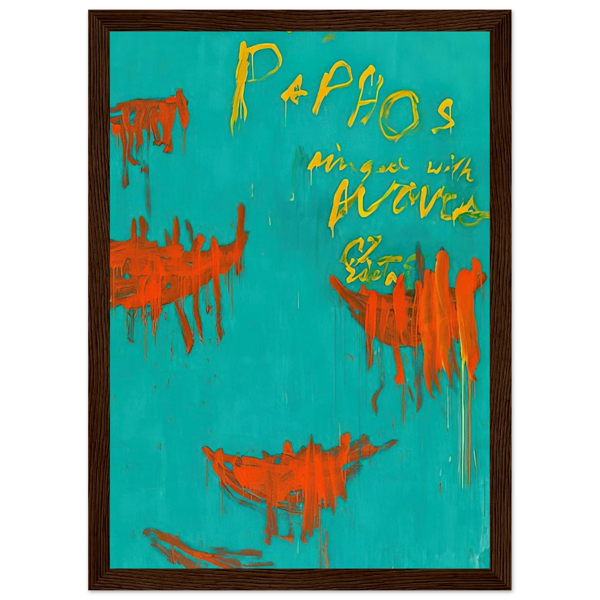 Leaving Paphos Ringed With Waves III Framed Poster | Cy Twombly Framed Prints Wall Art | Cy Twombly Store