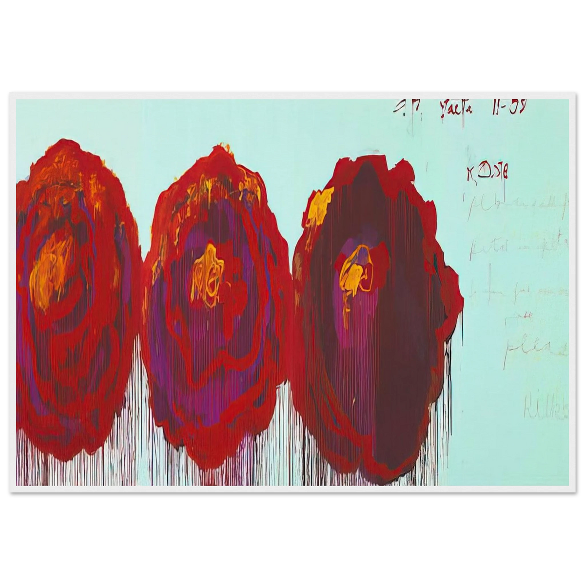 The Rose  IV  Framed Poster | Cy Twombly Framed Prints Wall Art | Cy Twombly Store