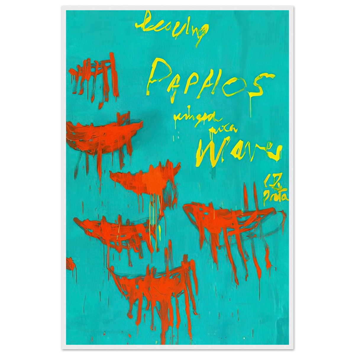 Leaving Paphos Ringed With Waves V Framed Poster | Cy Twombly Framed Prints Wall Art | Cy Twombly Store