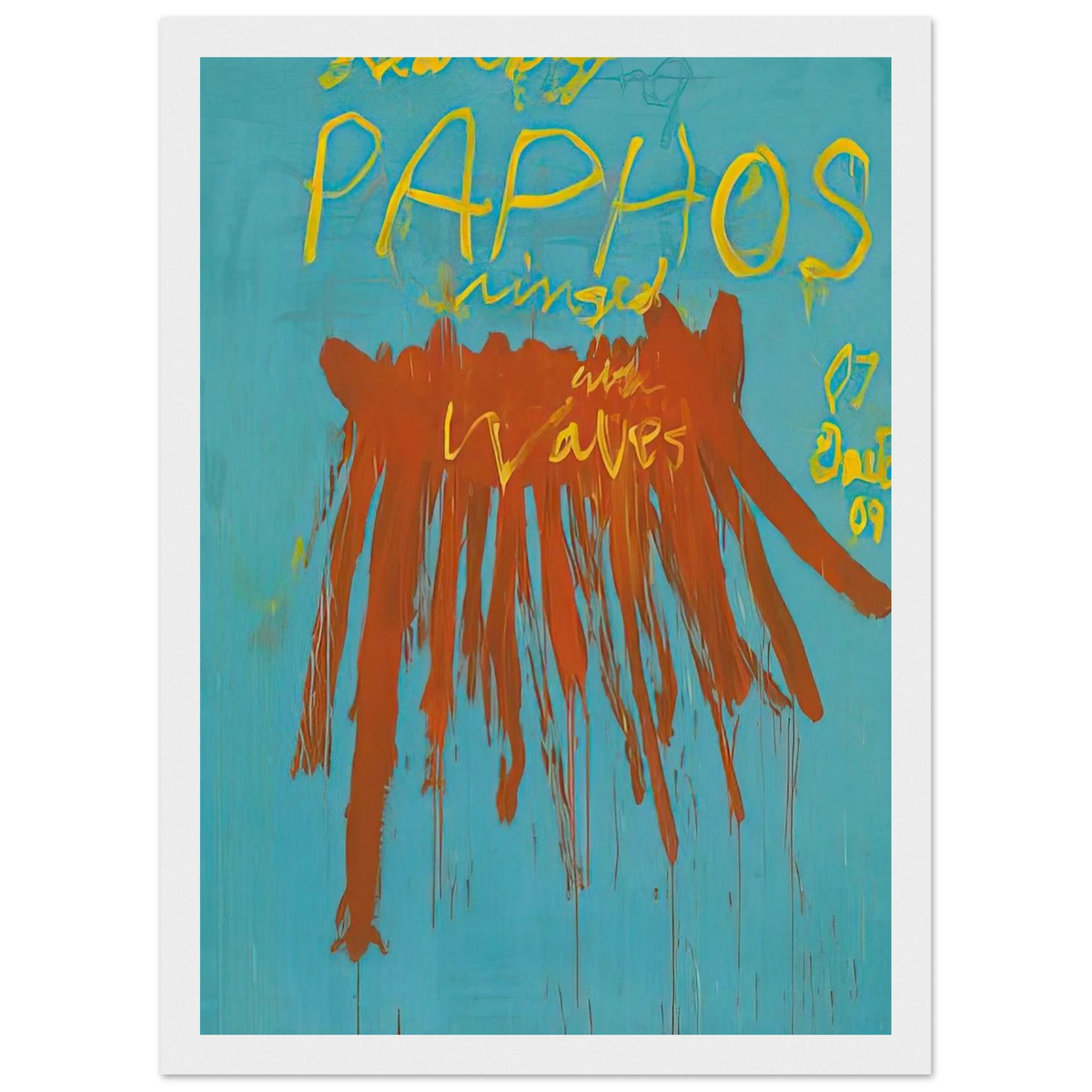 Leaving Paphos Ringed With Waves IV Framed Poster | Cy Twombly Framed Prints Wall Art | Cy Twombly Store