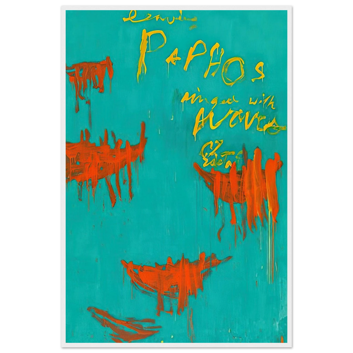 Leaving Paphos Ringed With Waves III Framed Poster | Cy Twombly Framed Prints Wall Art | Cy Twombly Store