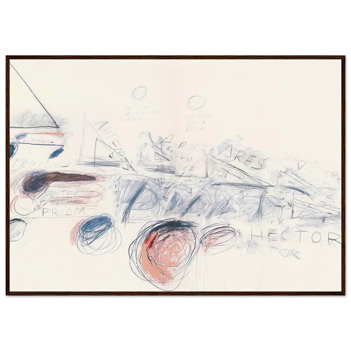Fifty Days at Iliam. Ilians in Battle Framed Poster | Cy Twombly Framed Prints Wall Art | Cy Twombly Store