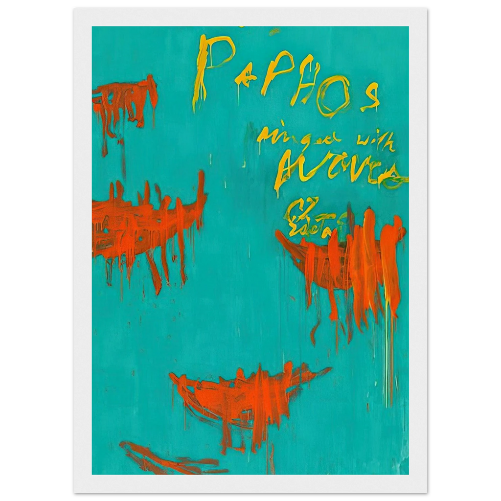 Leaving Paphos Ringed With Waves III Framed Poster | Cy Twombly Framed Prints Wall Art | Cy Twombly Store