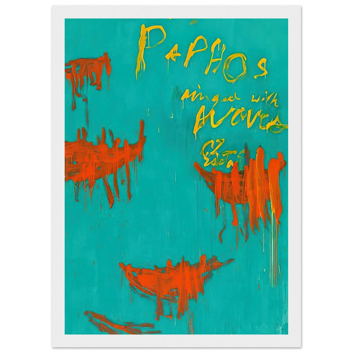 Leaving Paphos Ringed With Waves III Framed Poster | Cy Twombly Framed Prints Wall Art | Cy Twombly Store