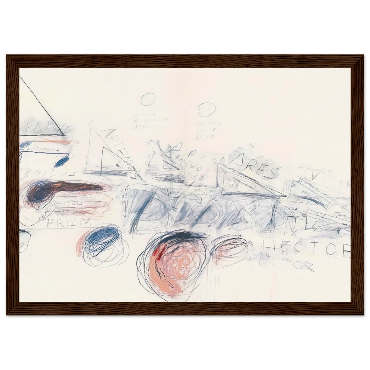Fifty Days at Iliam. Ilians in Battle Framed Poster | Cy Twombly Framed Prints Wall Art | Cy Twombly Store