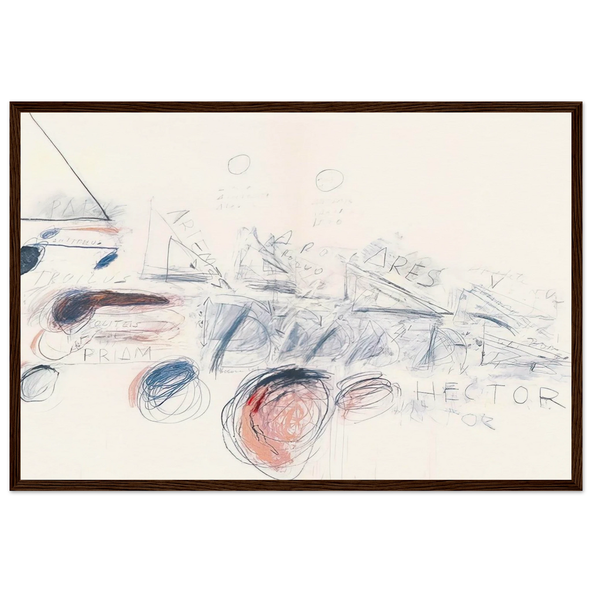 Fifty Days at Iliam. Ilians in Battle Framed Poster | Cy Twombly Framed Prints Wall Art | Cy Twombly Store